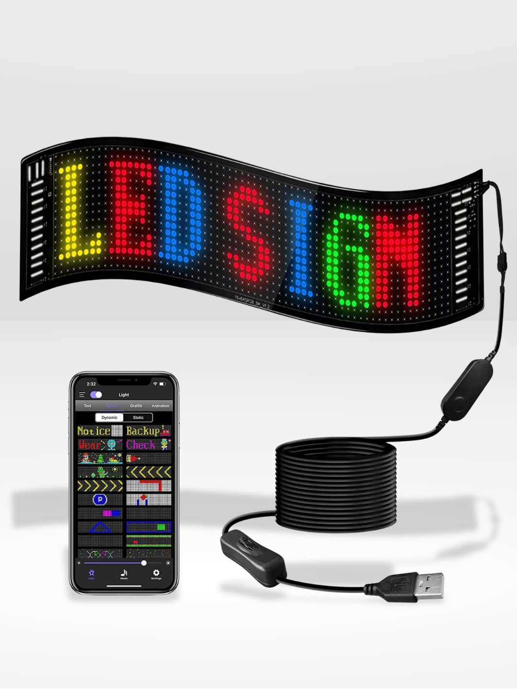 Panneau LED Customisé pour Véhicule - Foivo