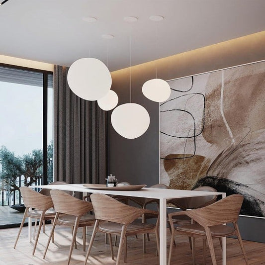 Luminaire Suspendu Verre Élégant – Design Épuré, Éclairage Chaud, Tailles Variées - Foivo