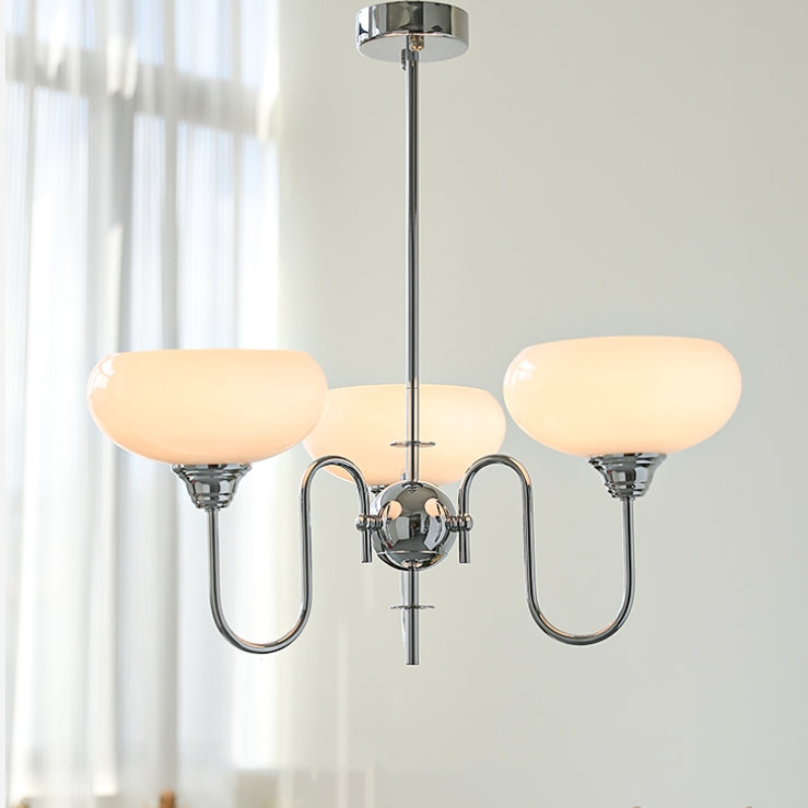 Luminaire Élégant en Verre et Acier – Décoration Intérieure Chic
