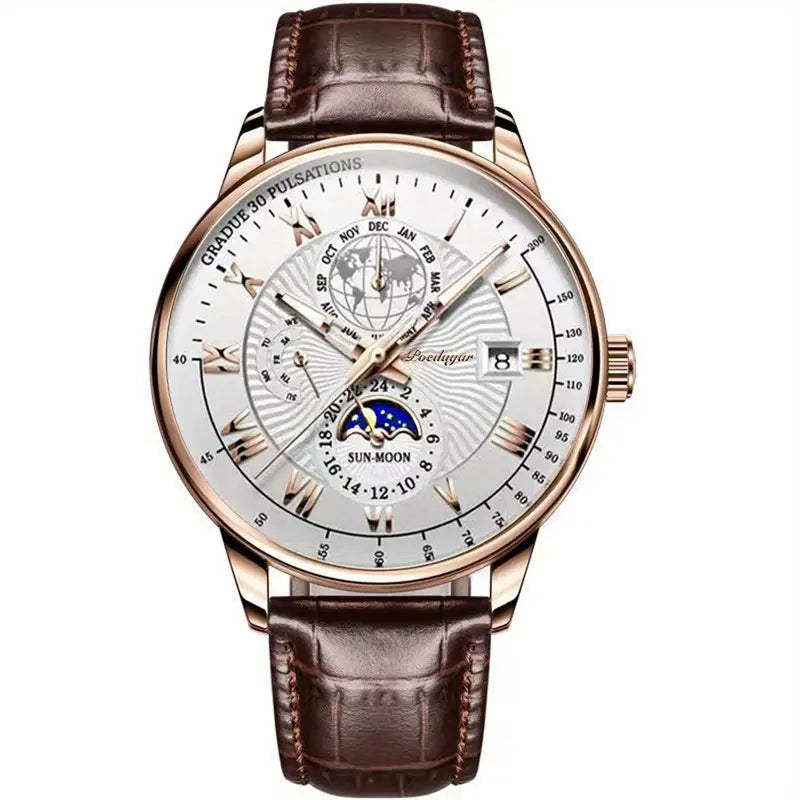 Montre Homme Étanche avec Cadran Rond et Bracelet Robuste