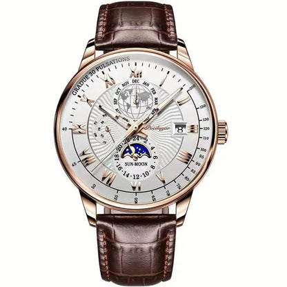 Montre Homme Étanche avec Cadran Rond et Bracelet Robuste