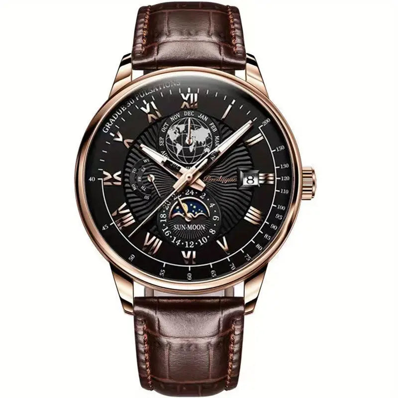 Montre Homme Étanche avec Cadran Rond et Bracelet Robuste