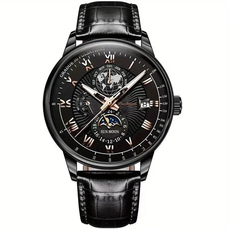 Montre Homme Étanche avec Cadran Rond et Bracelet Robuste