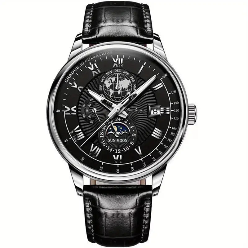 Montre Homme Étanche avec Cadran Rond et Bracelet Robuste