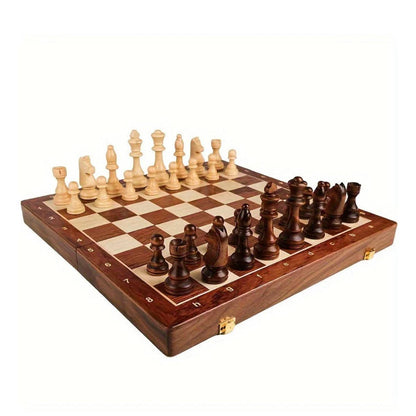 Jeu déchecs Bois de Noyer Pliable Pièces Sculptées - Foivo