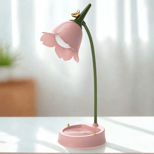 Lampe de Table Florale LED en Plastique Dur - BlxckFR
