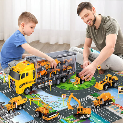Jeu de véhicules de construction avec coffre de rangement - BlxckFR