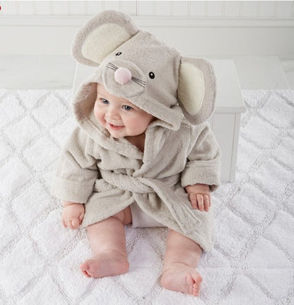 Peignoir de Bébé en Coton Capuchon Animalier