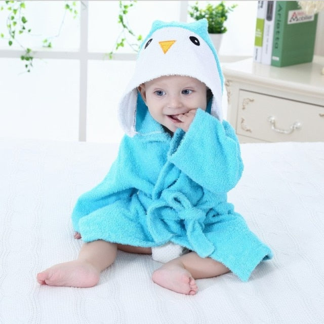 Peignoir de Bébé en Coton Capuchon Animalier