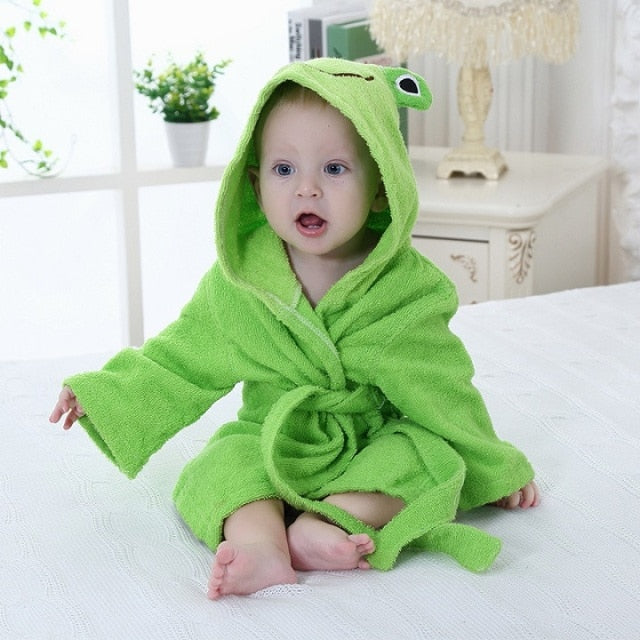 Peignoir de Bébé en Coton Capuchon Animalier