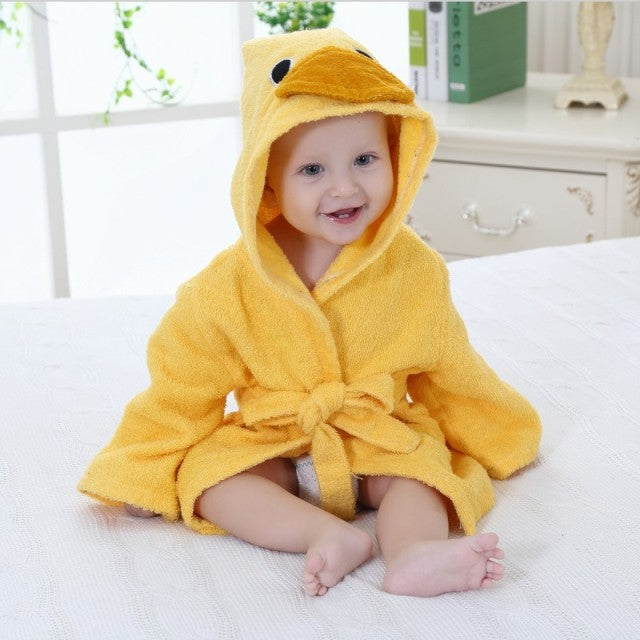 Peignoir de Bébé en Coton Capuchon Animalier
