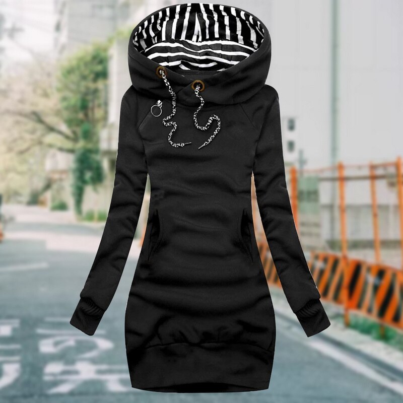Veste femme décontractée avec capuche et poches côtés