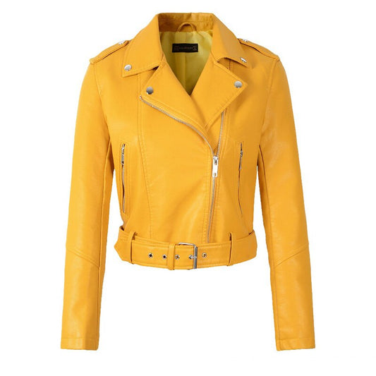 Veste Moto Féminine Élégante Ceinturée - BlxckFR