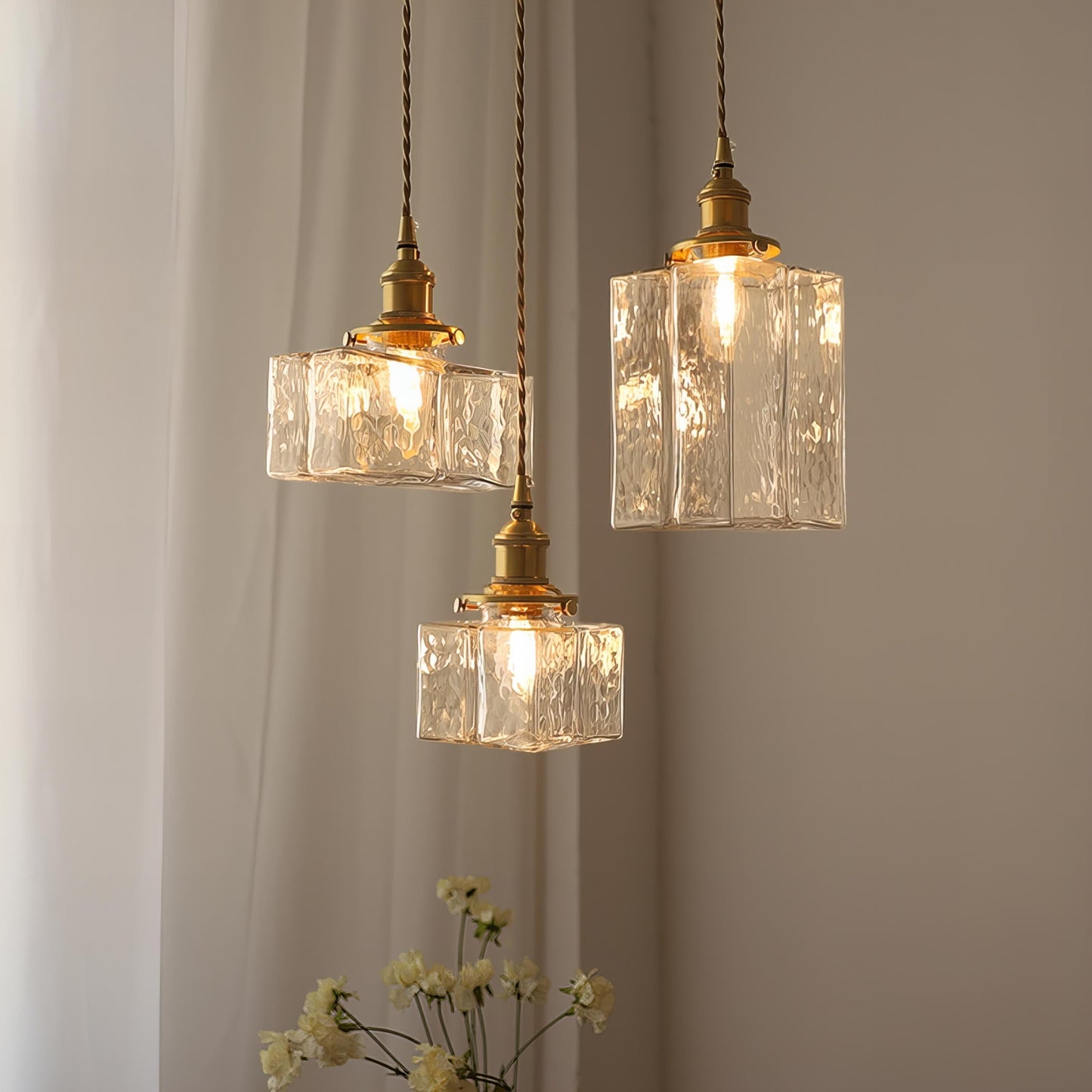 Lampe Suspendue Chic en Verre avec Câble Cuivré - Éclairage Design - Foivo