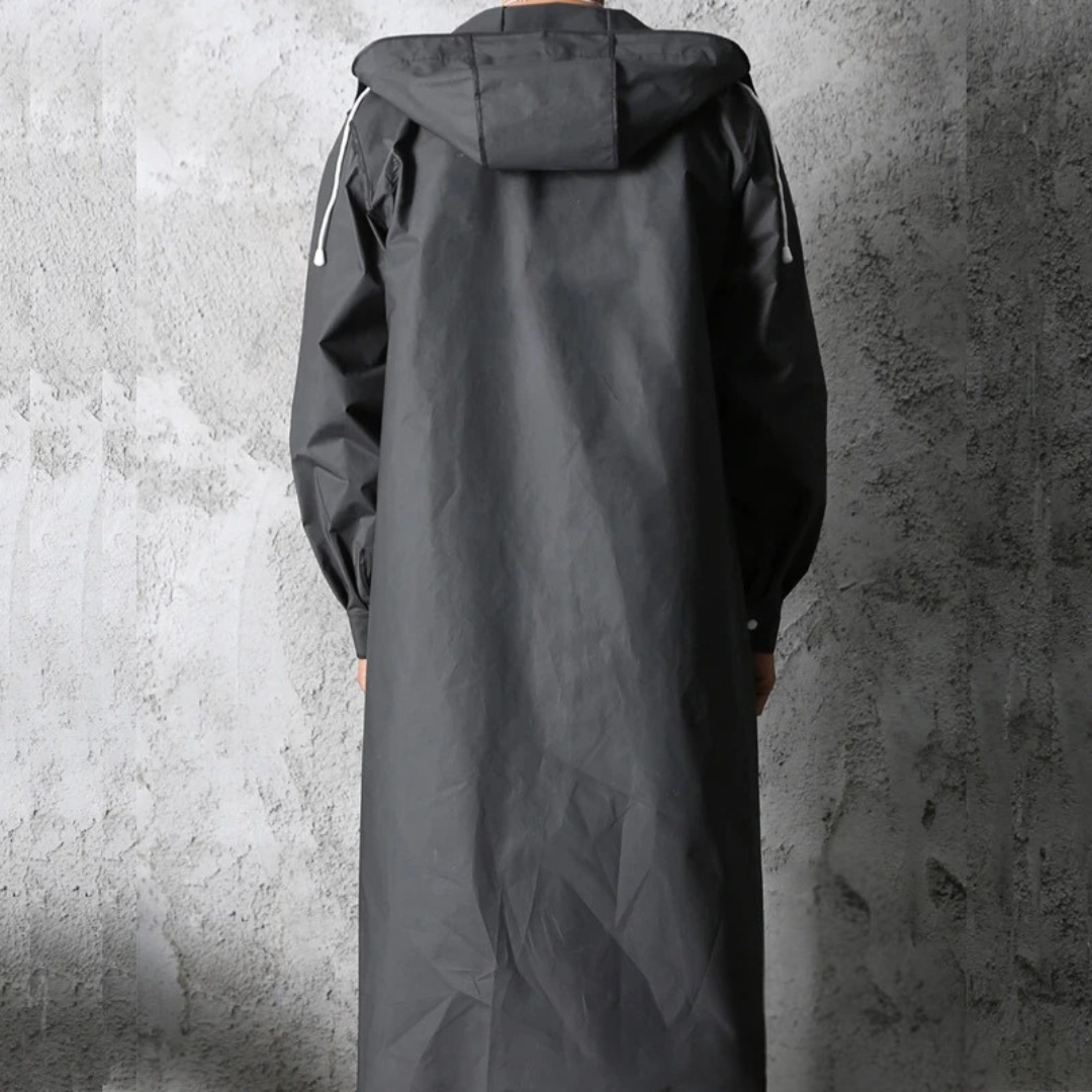 Veste de pluie imperméable unisexe à capuche coupe droite