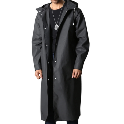 Veste de pluie imperméable unisexe à capuche coupe droite
