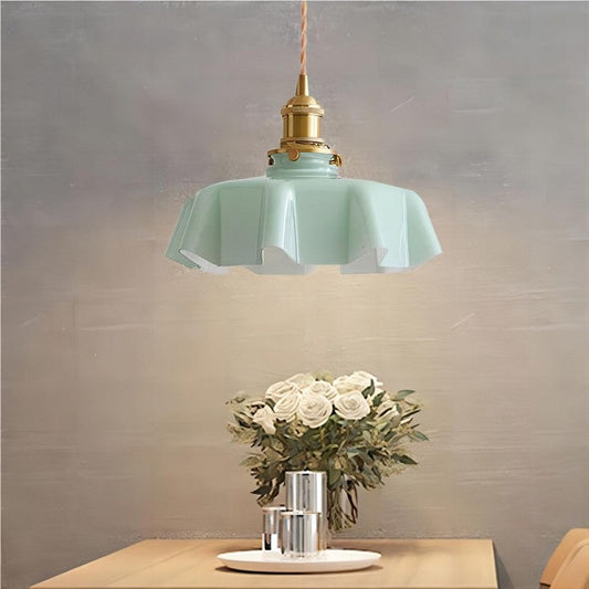 Luminaire Suspendu Vintage Floral en Verre - Chic Rétro - Foivo