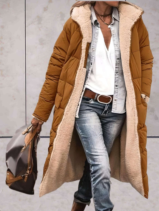 Manteau Hivernal Long Doublé Fourrure pour Femme - BlxckFR