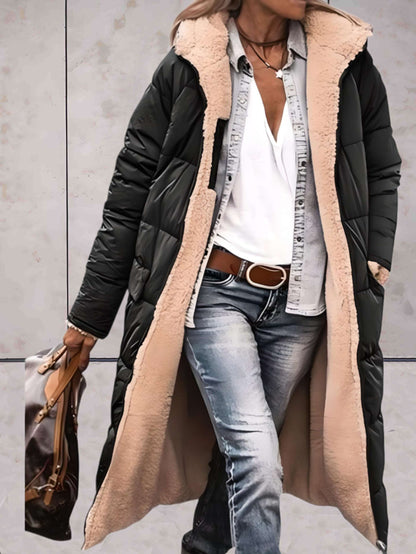 Manteau Hivernal Long Doublé Fourrure pour Femme