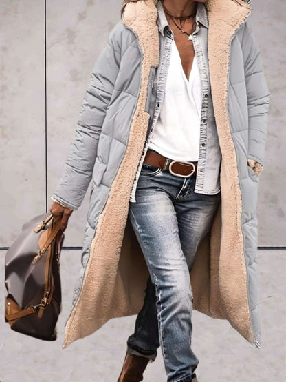 Manteau Hivernal Long Doublé Fourrure pour Femme