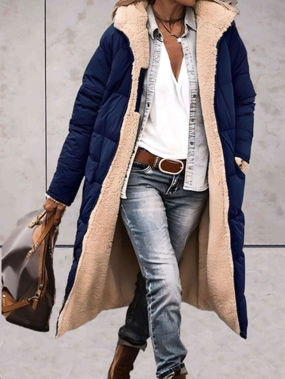 Manteau Hivernal Long Doublé Fourrure pour Femme