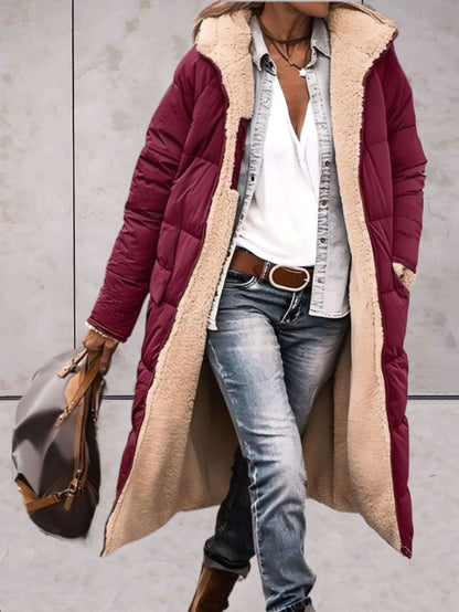Manteau Hivernal Long Doublé Fourrure pour Femme