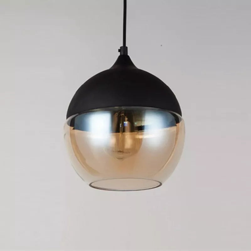 Lampe Industrielle Élégante en Métal et Verre