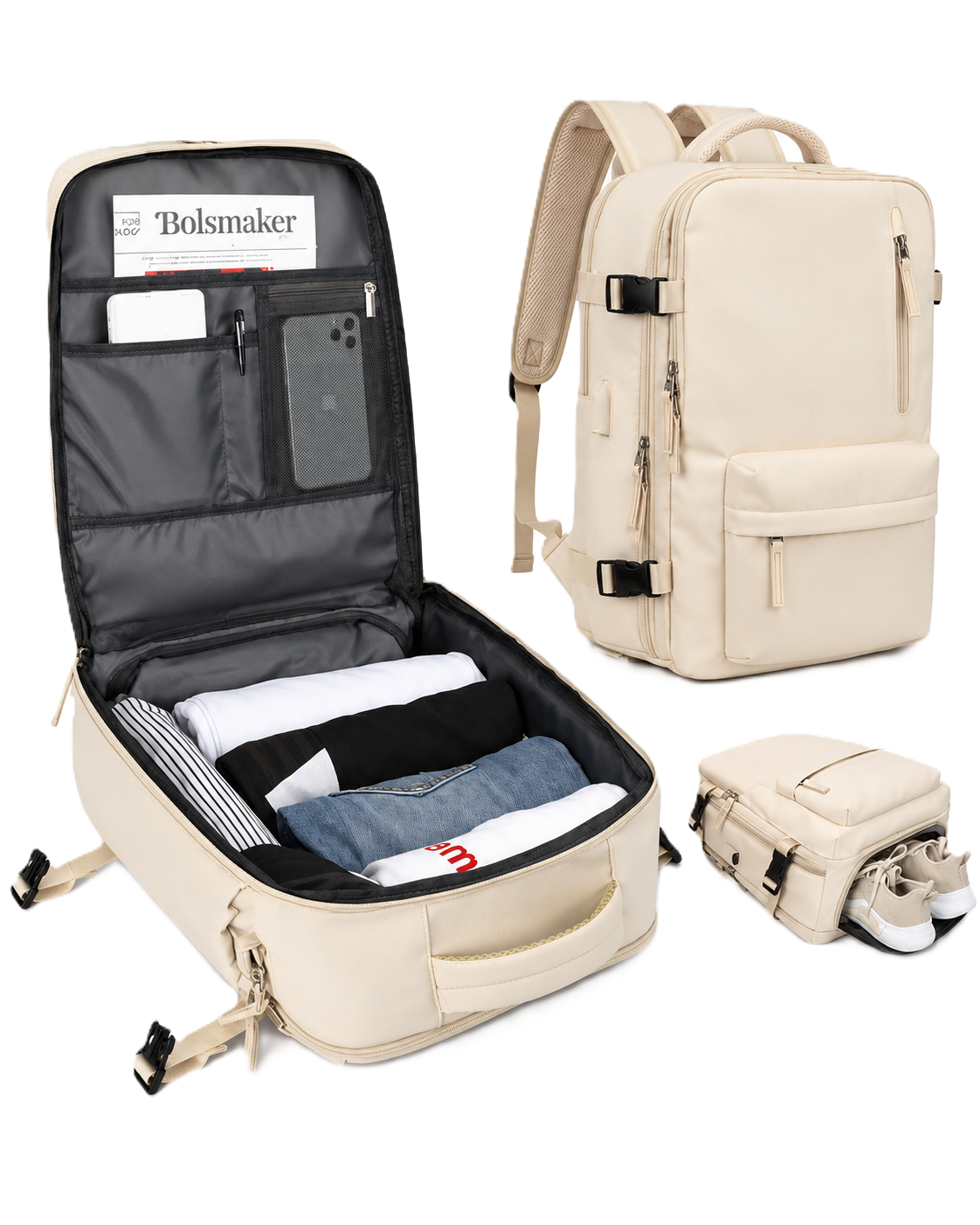 Sac à dos Femme Compartiments Multiples Pratique Voyage - Foivo