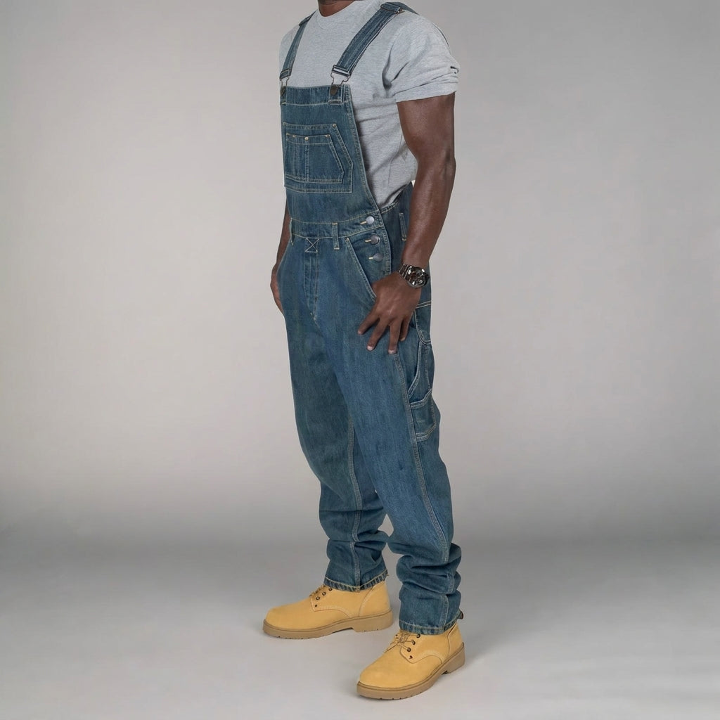 Salopette Homme Coton Poches Fonctionnelles Coupe Décontractée