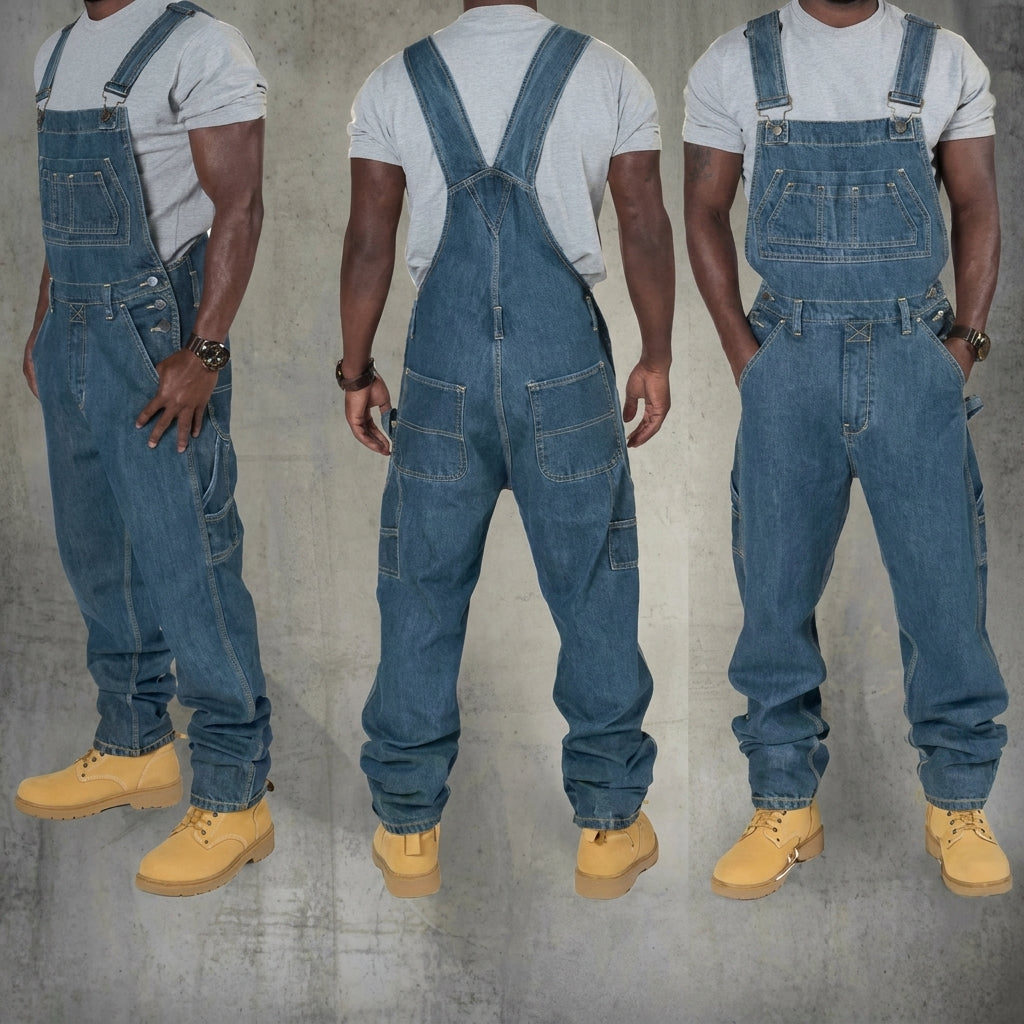 Salopette Homme Coton Poches Fonctionnelles Coupe Décontractée