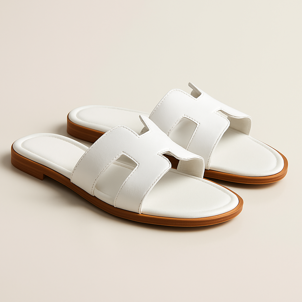 Sandales Plates en Cuir Découpe Élégantes - BlxckFR