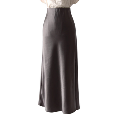 Jupe Femme Satin Fendue Coupe Droite