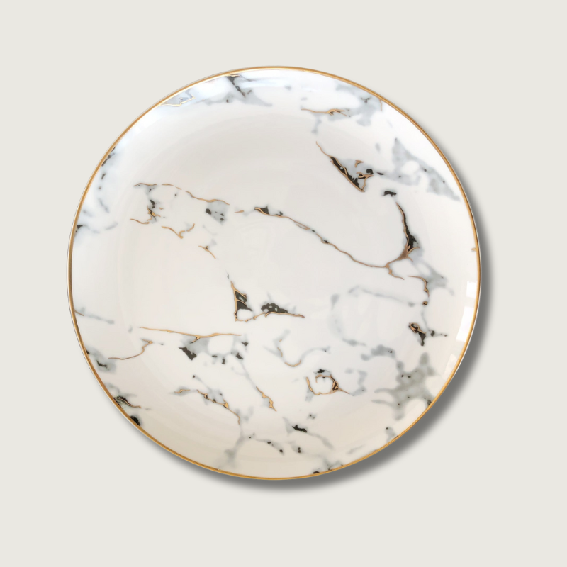Assiettes Marbre Design Élégant pour Table Chic - Foivo