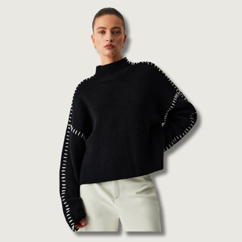 Pull Col Roulé Oversize Chic - Foivo