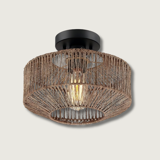 Lampe Suspendue en Rotin | Déco Rustique Élégante - Foivo