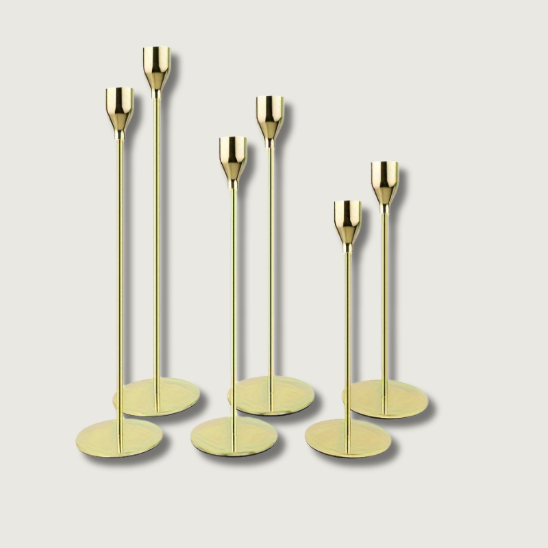 Candelabres Élégants Noir Or pour Mariage ou Fête - Foivo