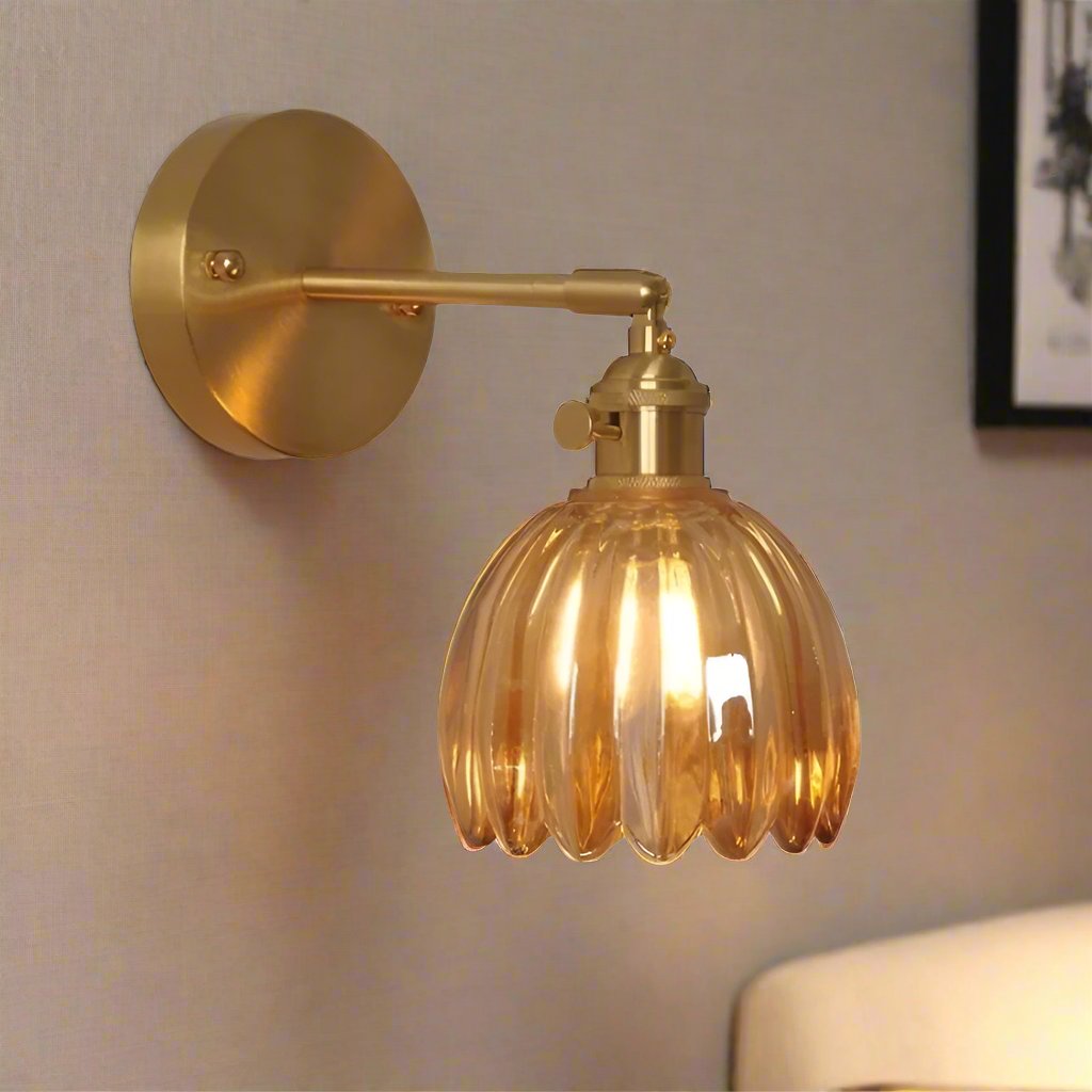 Lampe Murale Décorative en Verre Fleuri Chic - Foivo