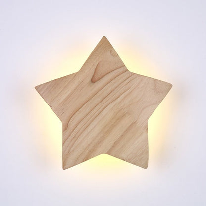 Lampe Murale Bois Naturel pour Chambre Enfant