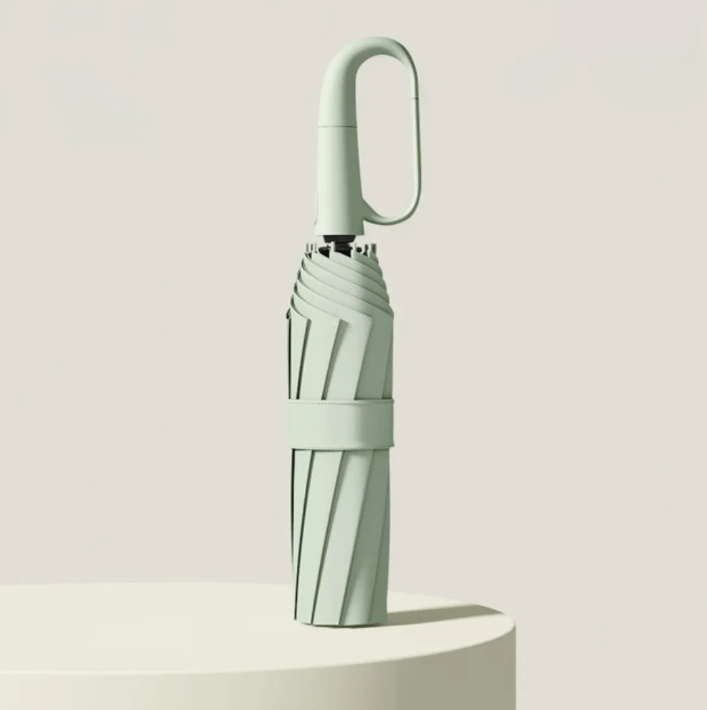 Parapluie Compact Unisexe Pliable Léger Poignée Anneau