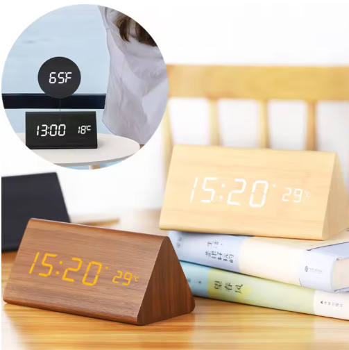 Réveil LED Bois Design Moderne - BlxckFR