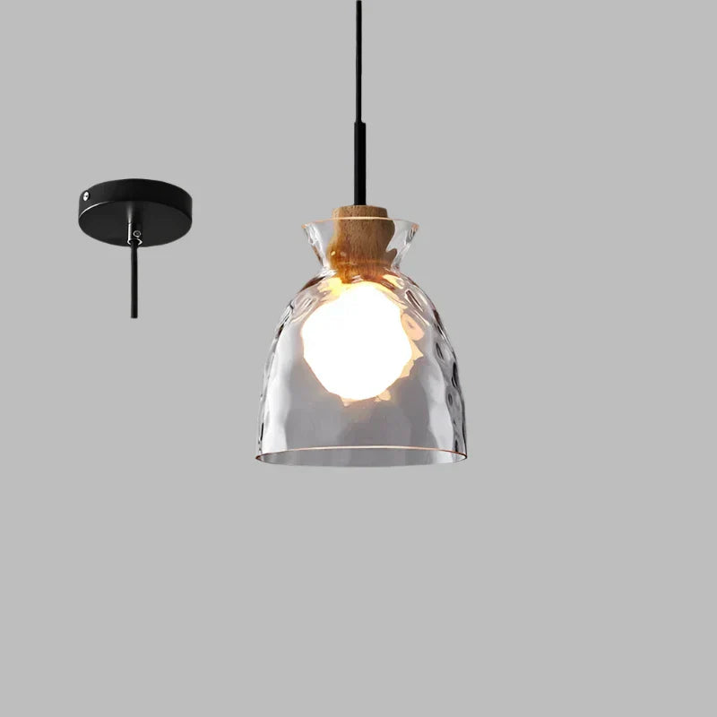 Lustre Moderne Asiatique en Métal avec Verre Élégant, LED Réglable
