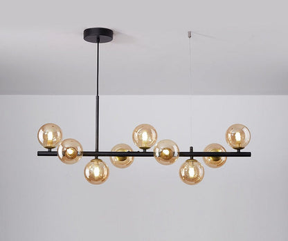 Lustre Élégant Salle à Manger Verre Métal