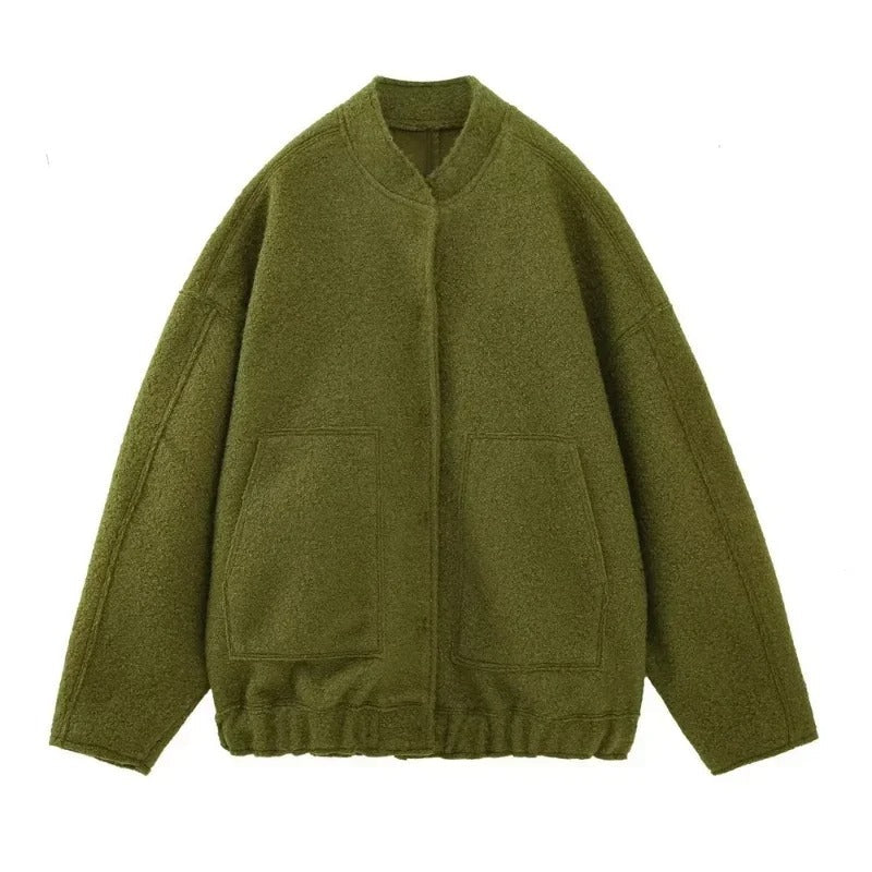 Blouson Aviateur Femme Tweed Coupe Oversize