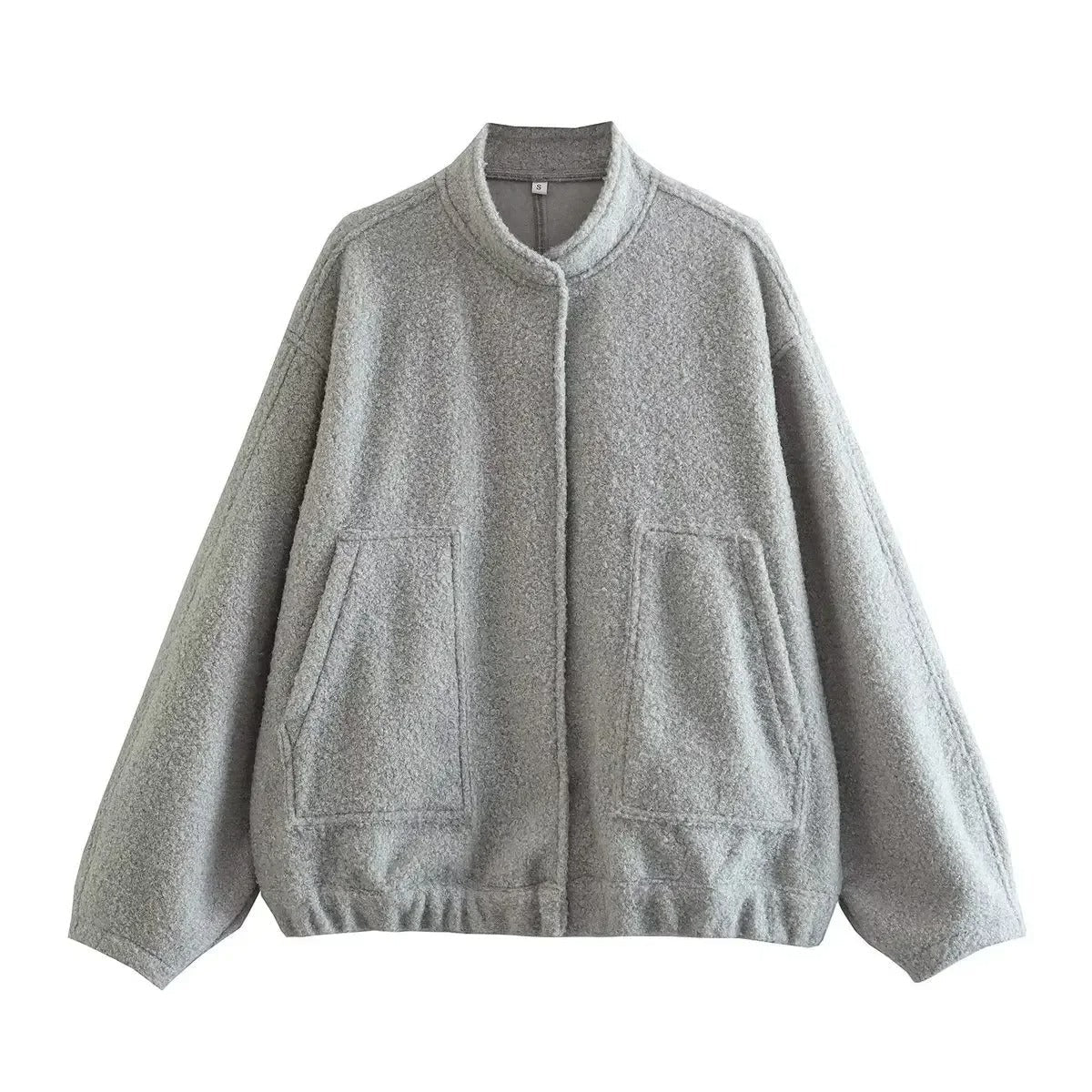 Blouson Aviateur Femme Tweed Coupe Oversize