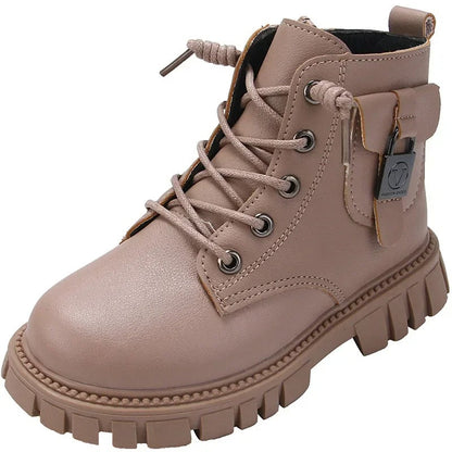 Bottes Courtes Enfant Cuir Souple Confortable