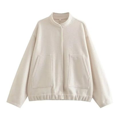 Blouson Aviateur Femme Tweed Coupe Oversize