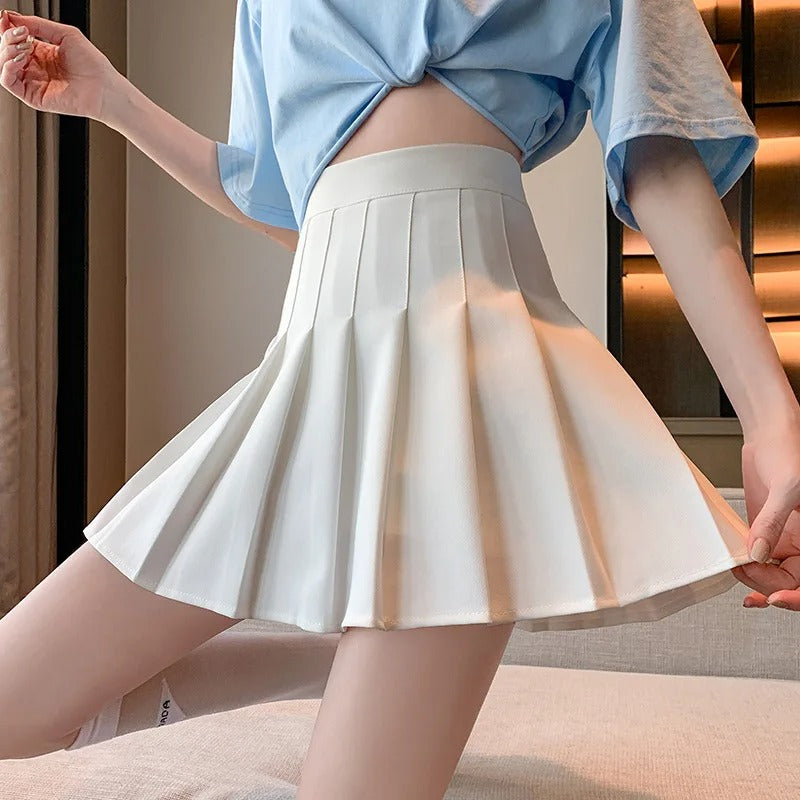 Jupe courte Femme Plissée Taille haute