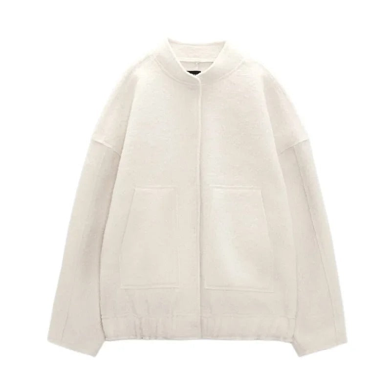 Blouson Aviateur Femme Tweed Coupe Oversize