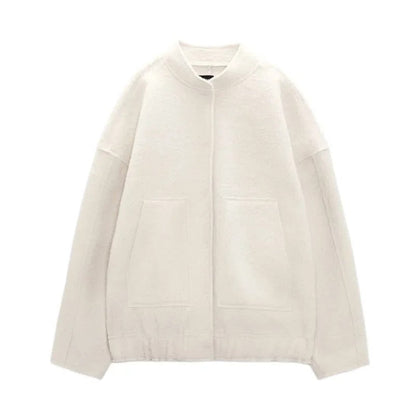 Blouson Aviateur Femme Tweed Coupe Oversize