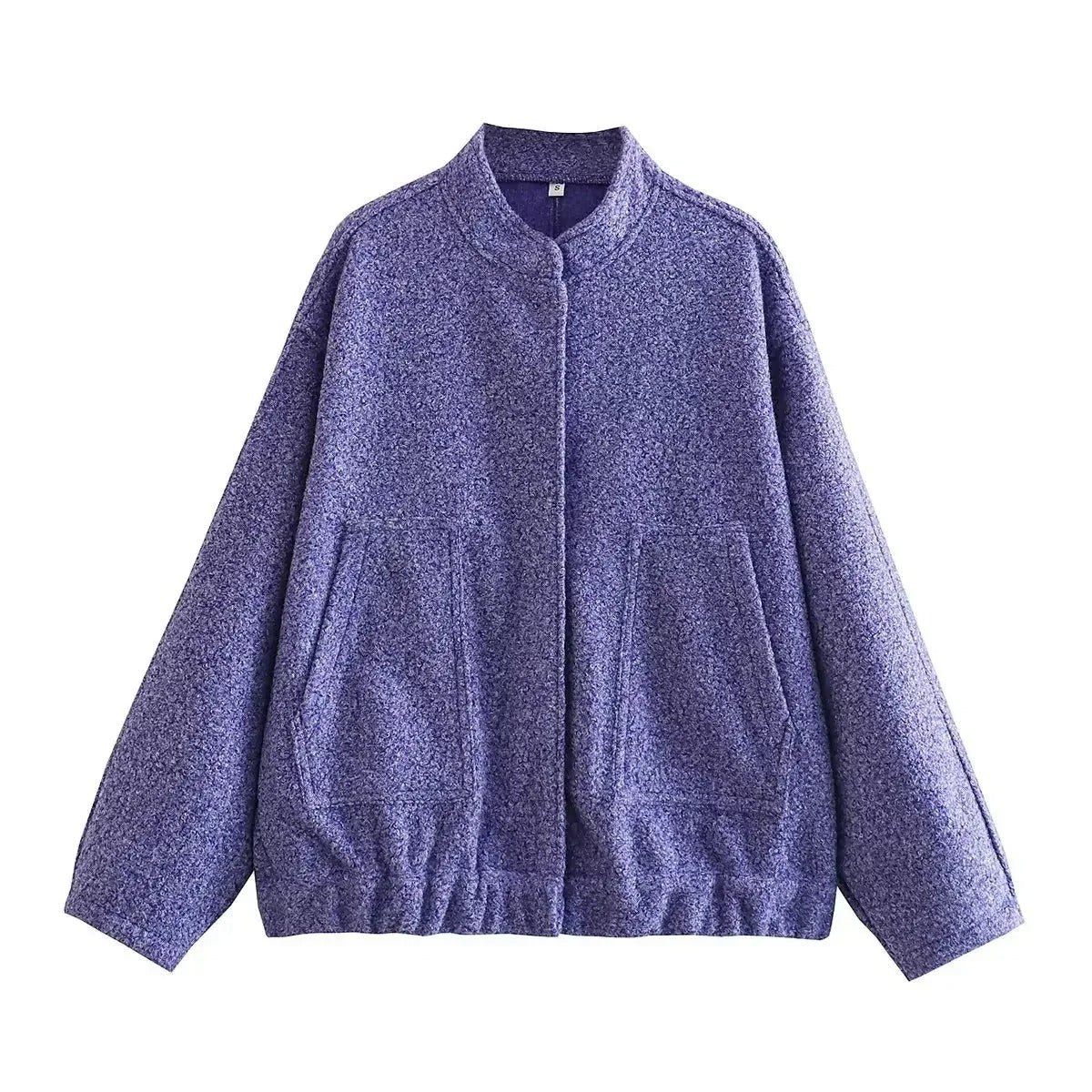 Blouson Aviateur Femme Tweed Coupe Oversize